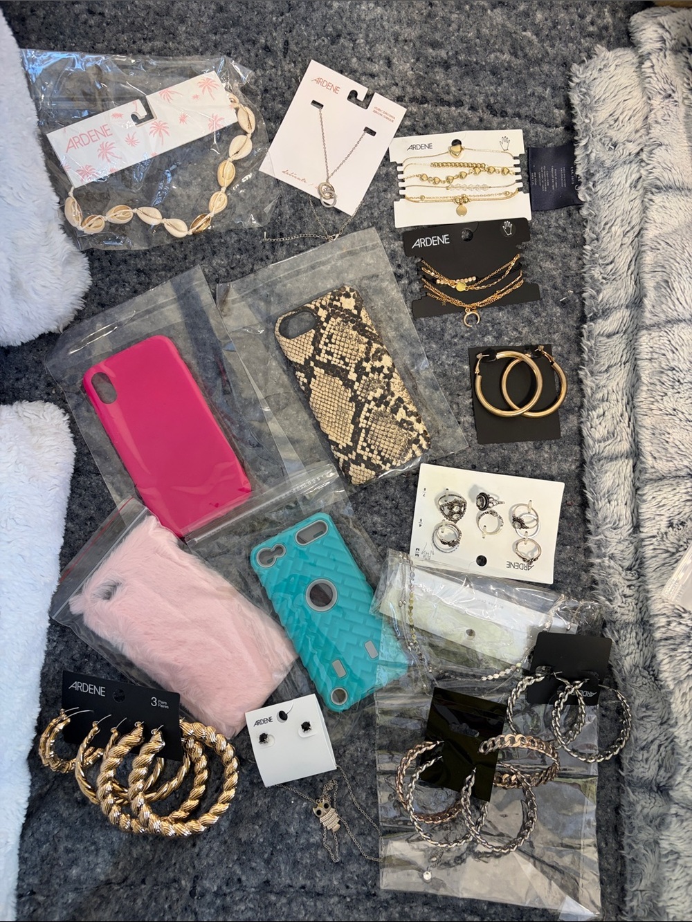 Assorted Cell Phone Cases & Accessories - Pink, Teal, Snake Print